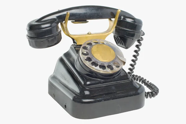 Vintage telefon ile disk'i arar — Stok fotoğraf