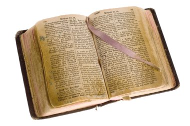 eski antika antika açık İncil izole