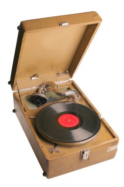 Old antique Vintage gramophone. clipart