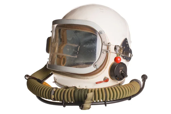 stock image White russian soviet red army aviator helmet isolated