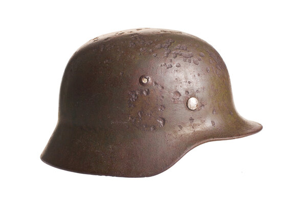 Old German rusty helmet.