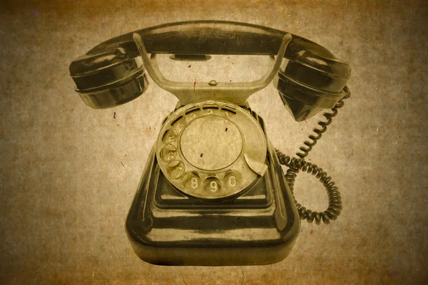 Stary wzór czarny telefon z płyty tarcze — Zdjęcie stockowe