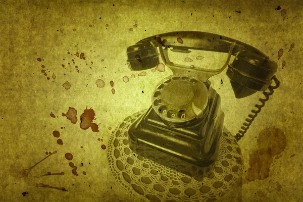 Vecchio telefono nero vintage con quadranti a disco — Foto Stock