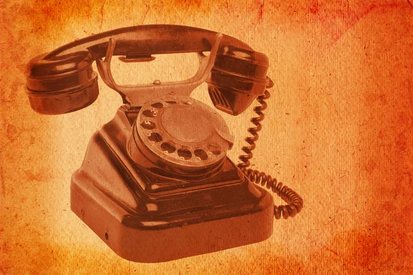Gamla vintage svart telefon med skiva ringer — Stockfoto