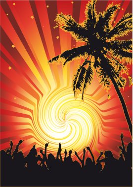 Beachparty Funky Sun clipart