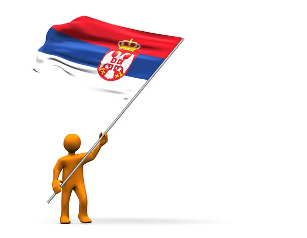 Serbien fan — Stockfoto
