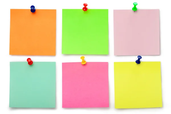 Seis notas adhesivas de color — Foto de Stock