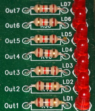 Resistors and leds clipart