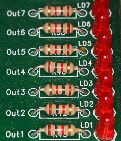 Resistors and leds — Stock Photo, Image