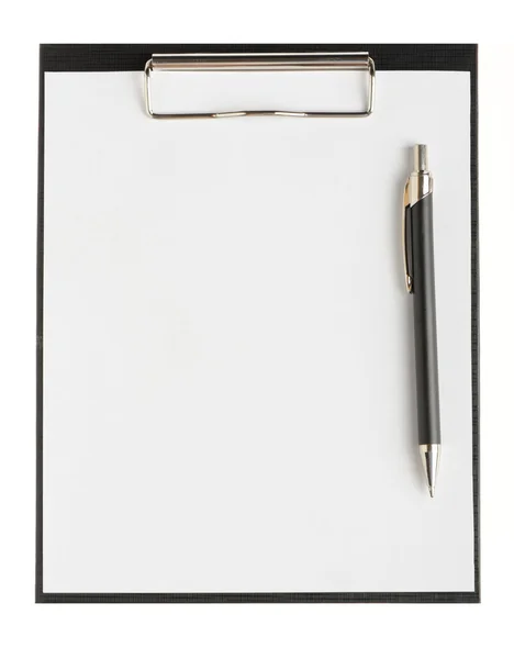 Папка для бумаг с ручкой — стоковое фото