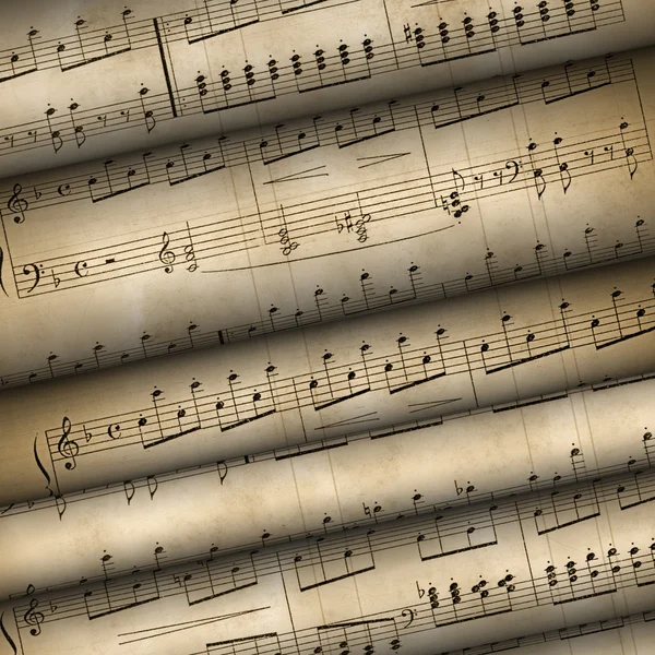 Roll old musical notes — Stock Photo, Image