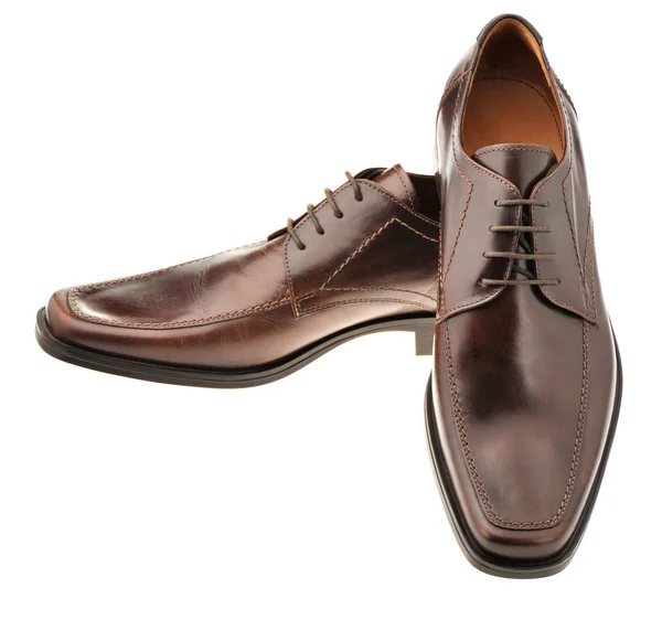 Para butów brązowy skórzany — Zdjęcie stockowe