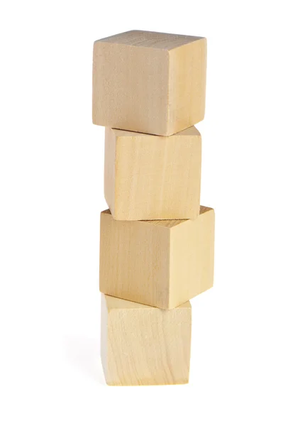 Construction from wooden cubes — Stock Photo, Image