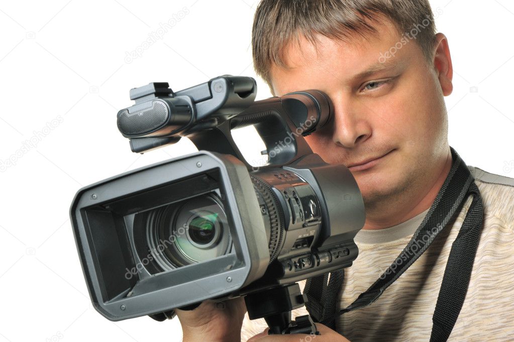 The man with a videocamera