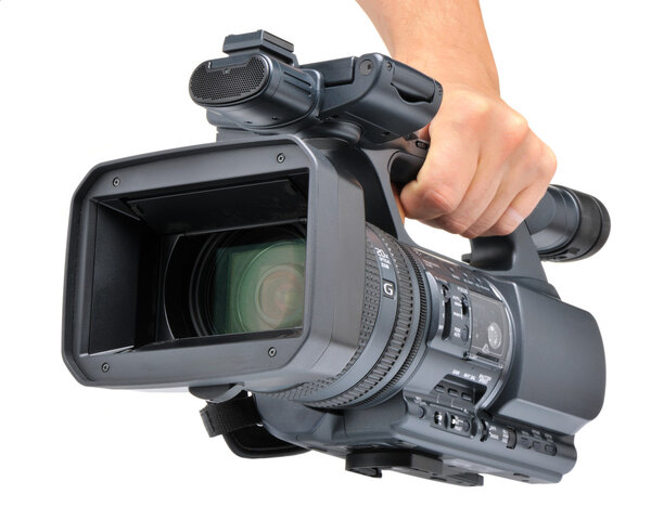 Videocamera in a hand