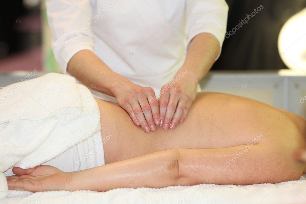 A woman receives a massage
