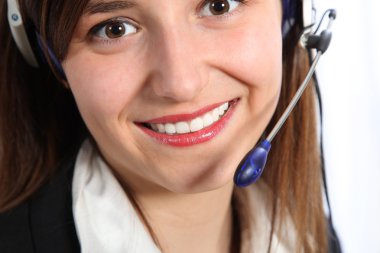 Smiling telephone operator clipart