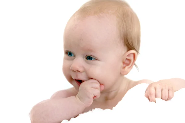 Lustiges Baby mit blauen Augen — Stockfoto