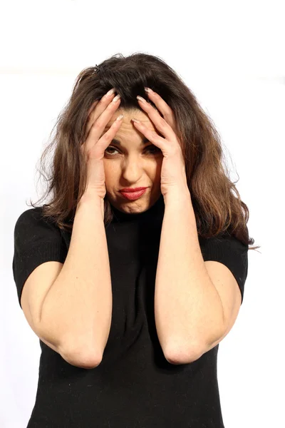 Kvinna med huvudvärk eller depression — Stockfoto
