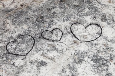 Three Hearts - painted in the sand clipart