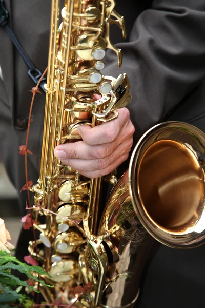 Ein Saxophonist — Stockfoto