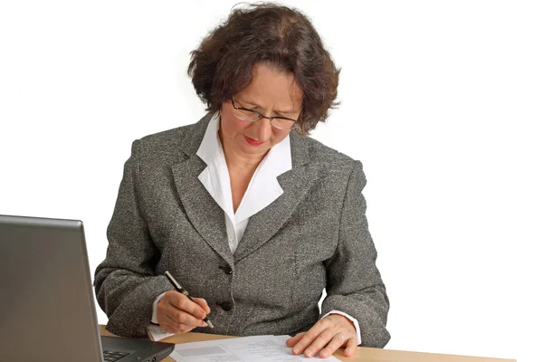 Woman is writng — Stock Photo, Image