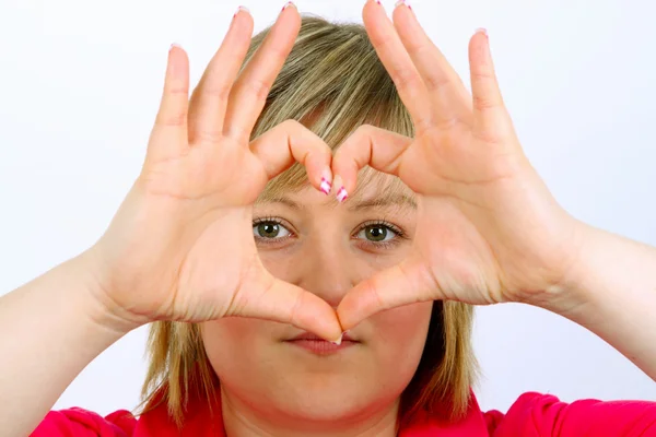 心の手信号hjärta hand signal — Stockfoto