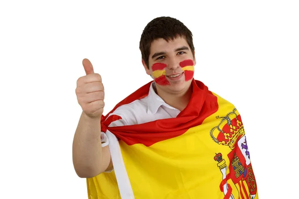 Spanish soccer fan — Stock Photo, Image