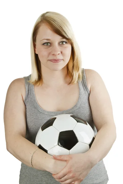 年轻女子与球 — 图库照片