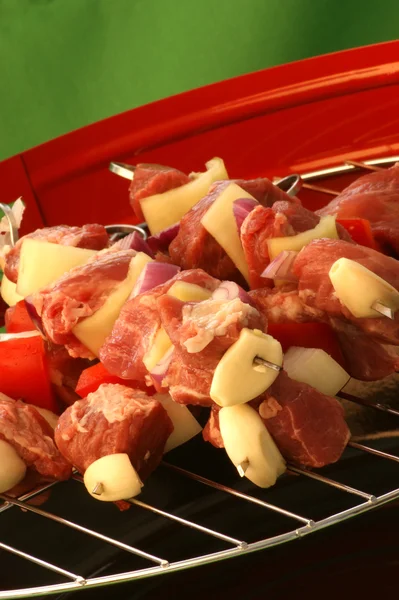 stock image Shashlik on a grill