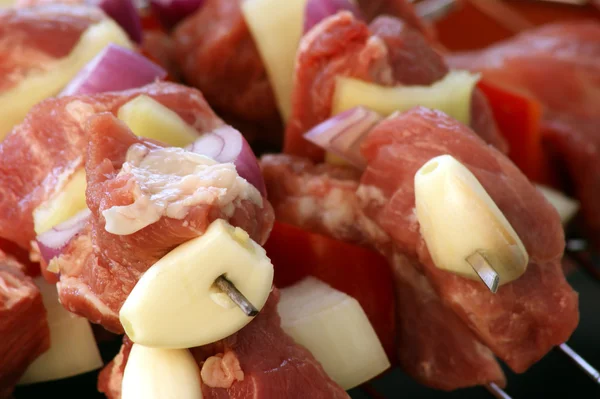 stock image Shashlik on a grill