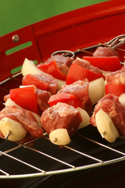 stock image Shashlik on a grill