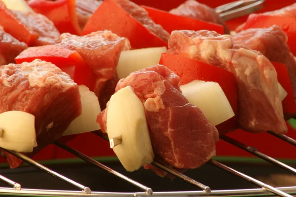 stock image Shashlik on a grill