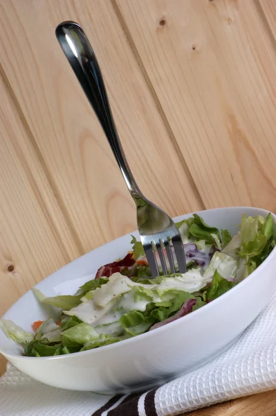 Summer salad in a white bowl — Stock Photo, Image