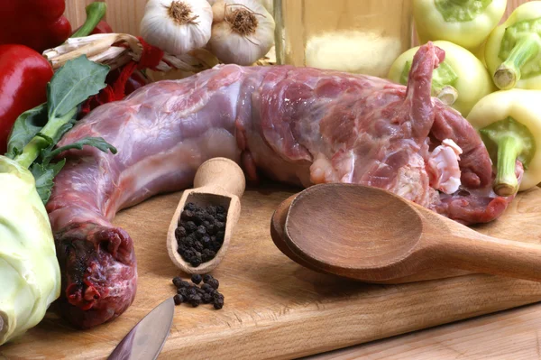 Učinit zeleninové polévky a Turecko krk — Stock fotografie