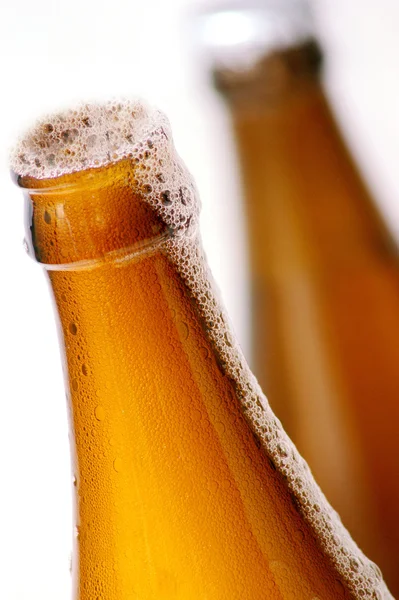 Iki kahverengi bira şişeleri — Stok fotoğraf