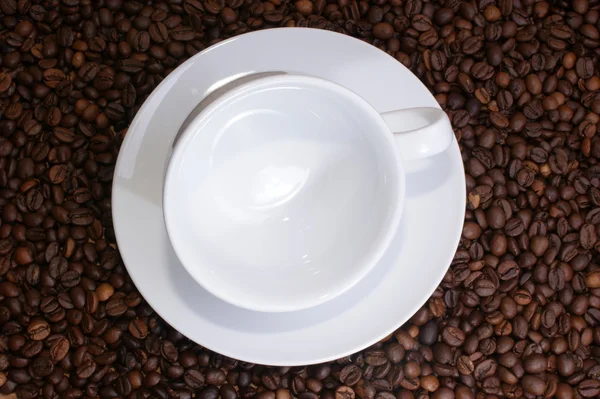 stock image Coffee beans and a coffee cup