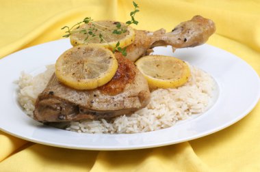 Roasted lemon chicken clipart