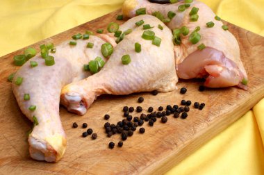 Raw organic chicken drumstick clipart