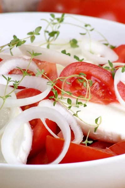 Organic mozzarella salad — Stock Photo, Image