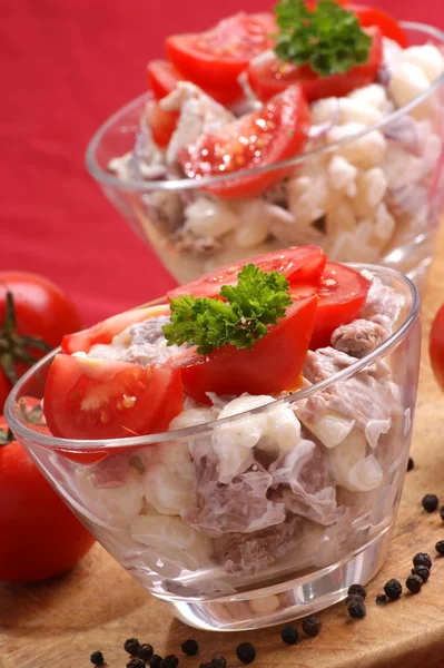 Salada de macarrão orgânica caseira — Fotografia de Stock