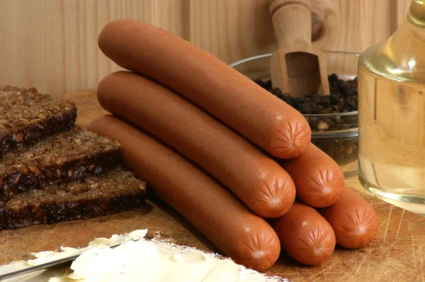 Sausage, also known as knackwurst — Stock Photo, Image