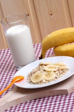 Breakfast with cereals, banana