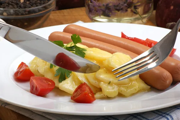 Salada de batata com vinagre e óleo — Fotografia de Stock