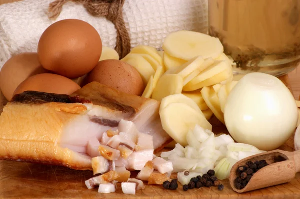 Alles, was man braucht, um ein Bauernfrühstück zu machen — Stockfoto