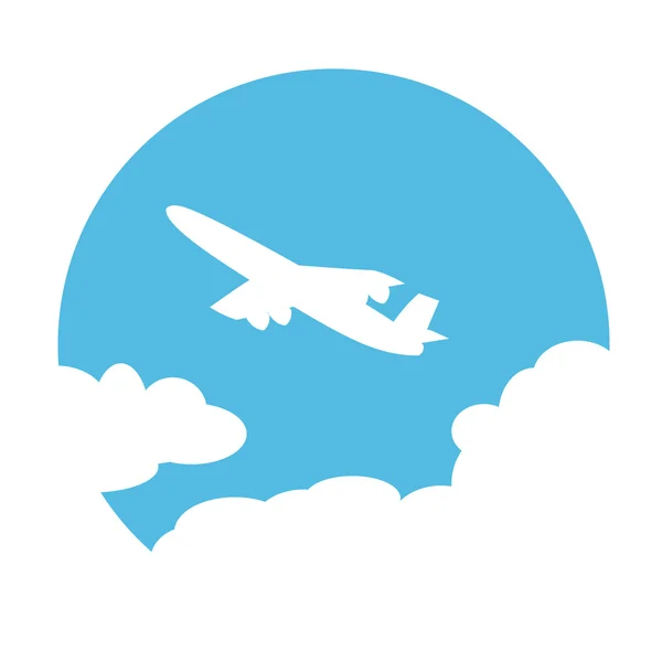 Flygplan i skyn — Stock vektor