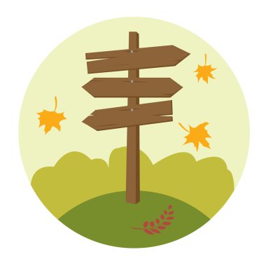 Wooden direction sign clipart