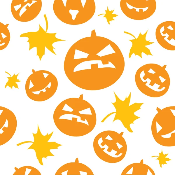 Naadloze halloween achtergrond met enge pumpkins — Stockvector