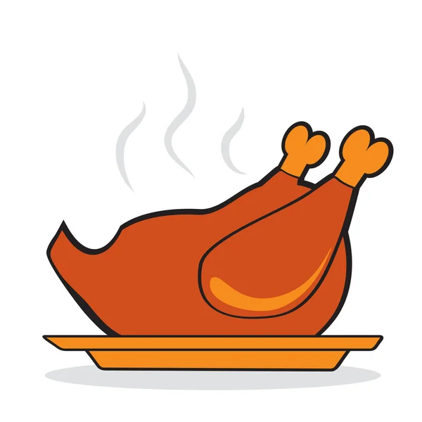 感謝祭の七面鳥の丸焼き — ストックベクタ