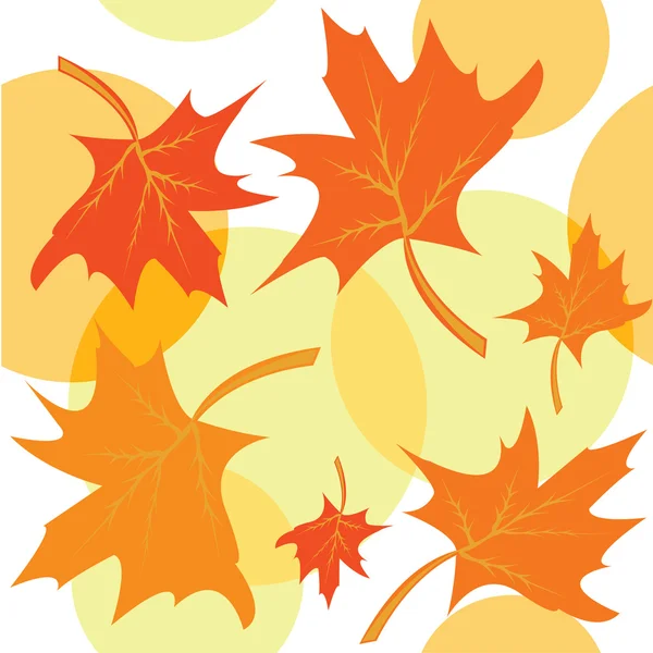 Seamless autumnal background with maple leaves — Stock Vector